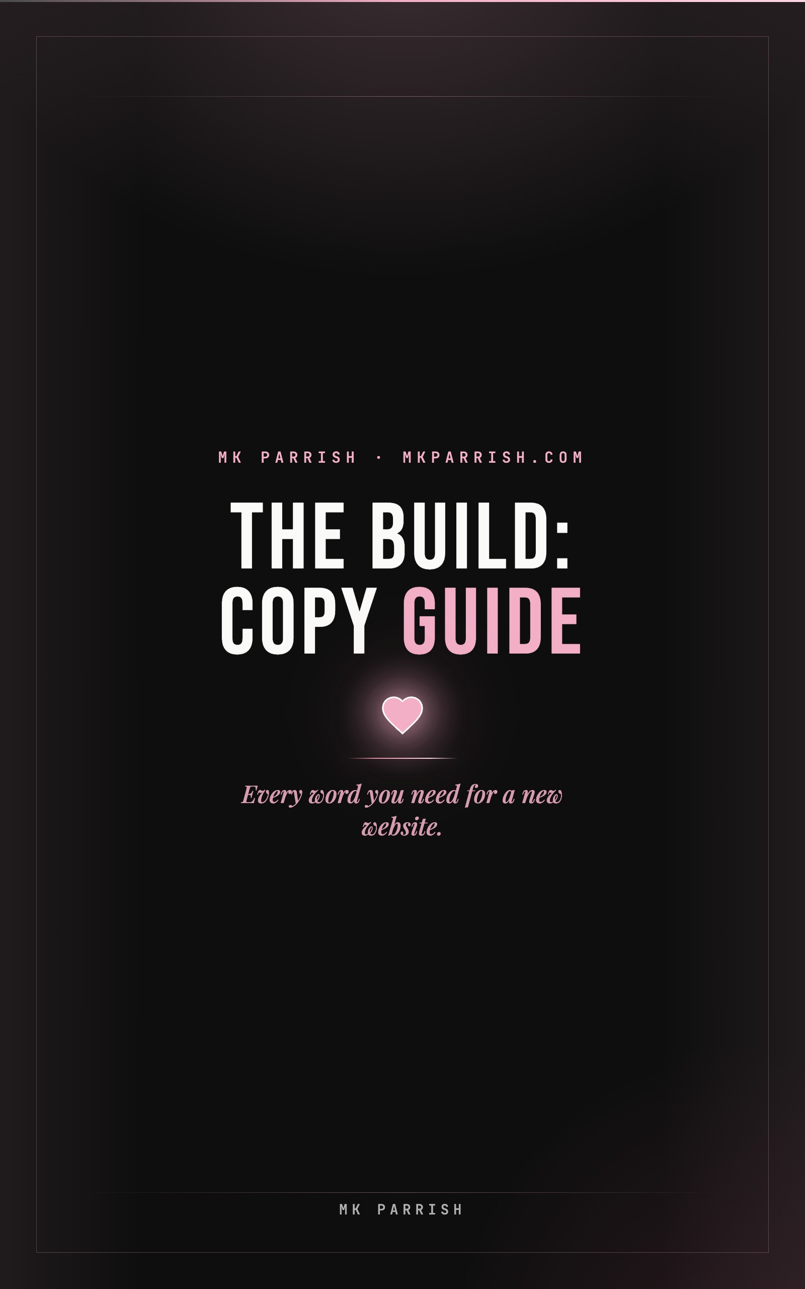 The Build: Copy Guide — book cover